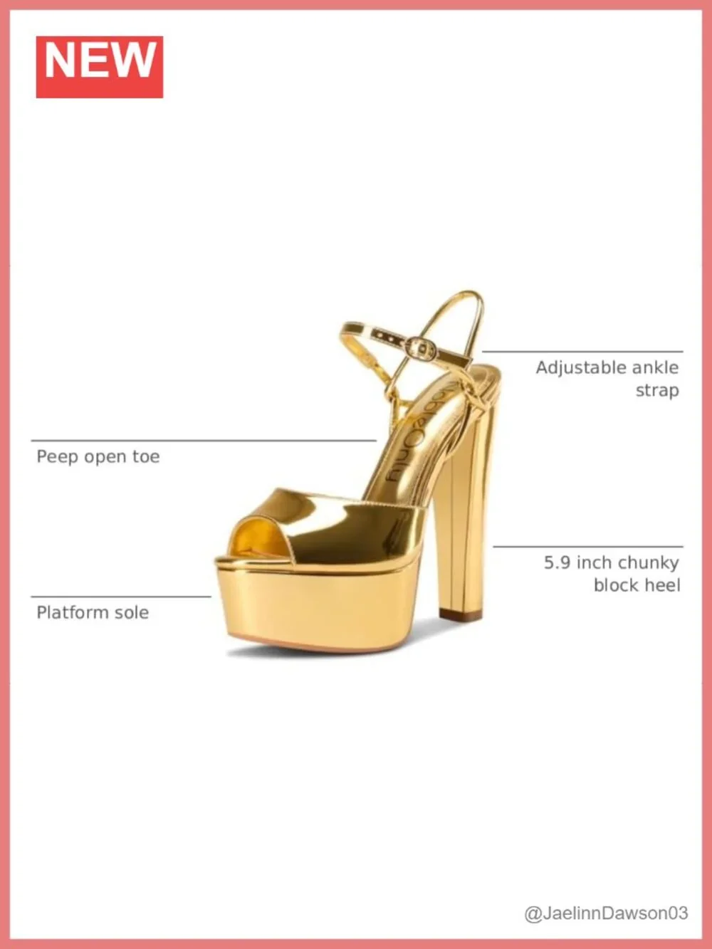 NobleOnly Women's Chunky Block Platform Heels Sandals Peep Toe Ankle Strap